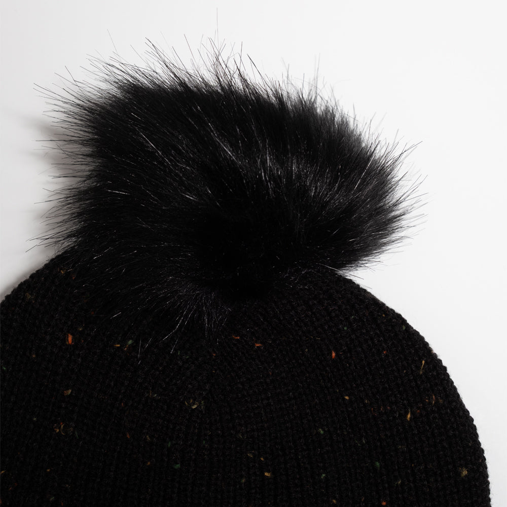 Minnesota 1858 Fleece-Lined Pom Hat - Black - Northmade Co