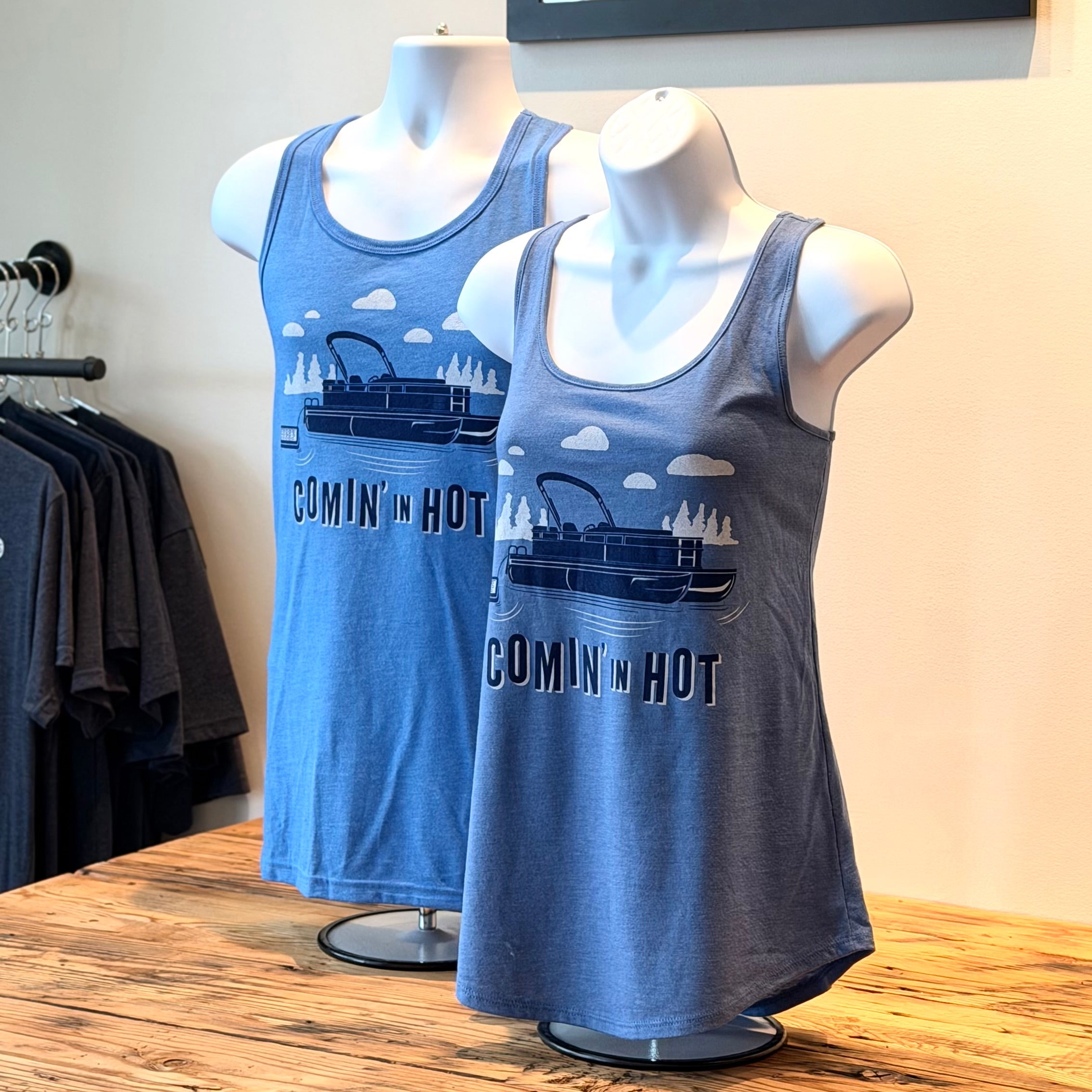 Comin’ In Hot Pontoon - Men’s / Unisex + Women’s Tank Tops - Northmade Co
