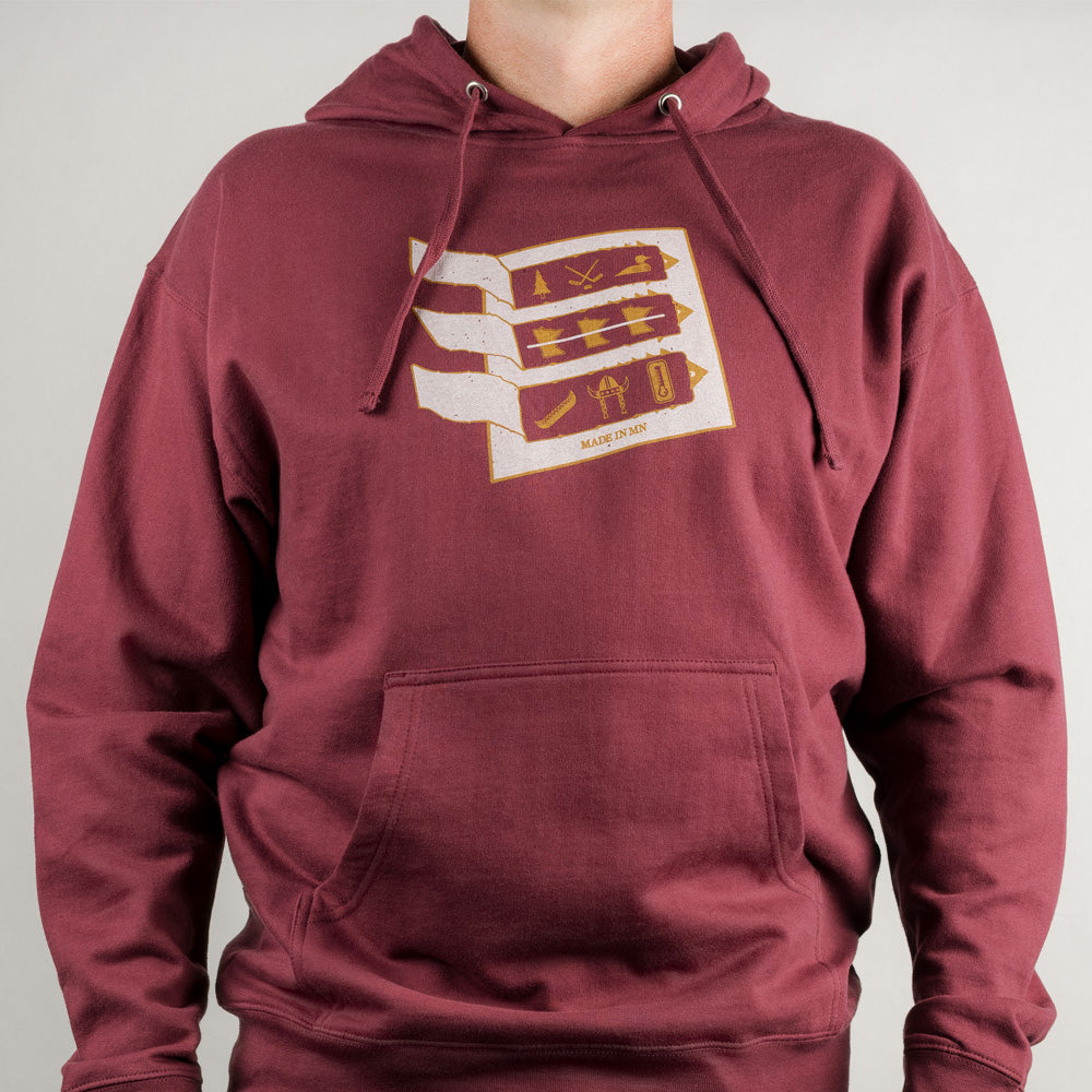 Minnesota Pull Tab Hoodie- Maroon - Northmade Co