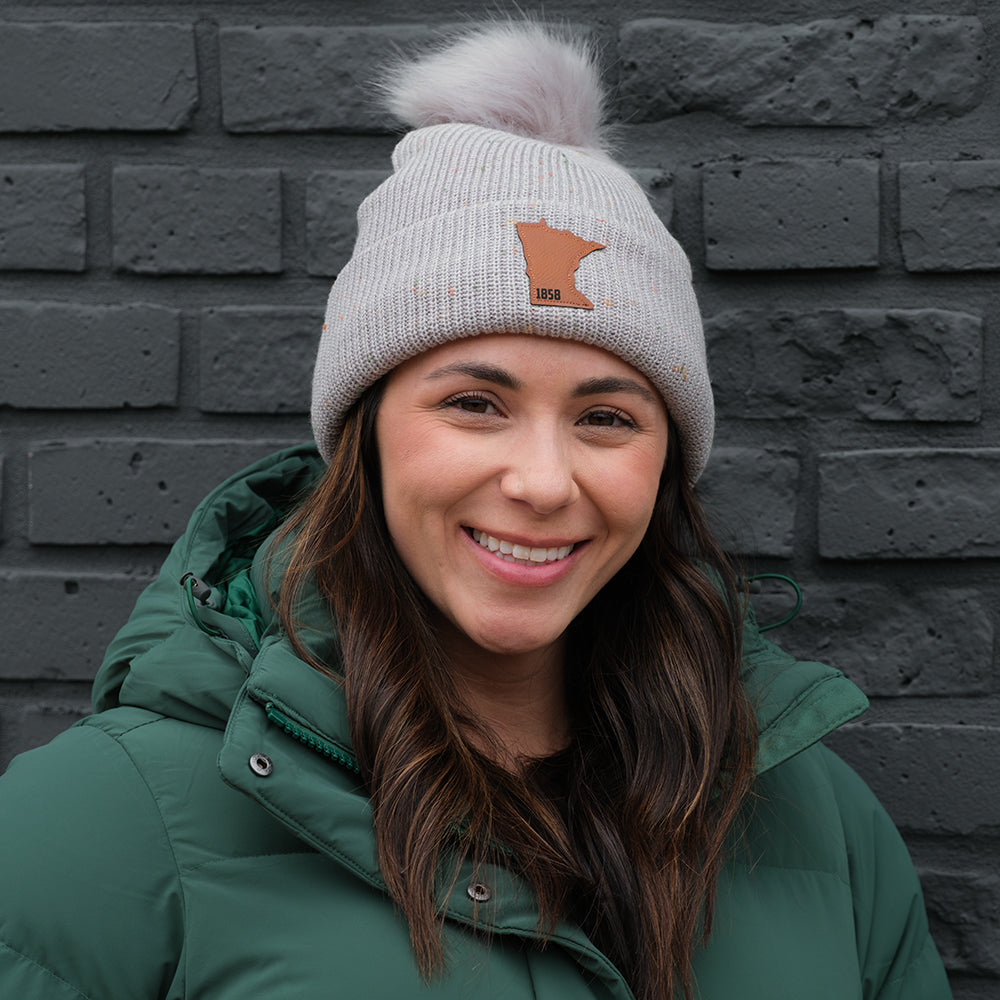 Minnesota 1858 Fleece-Lined Pom Hat - Light Grey - Northmade Co