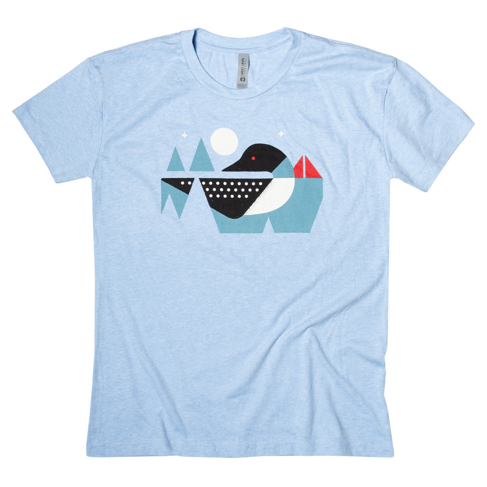 Loon Calls Women's Relaxed Shirt - Heather Columbia Blue - Northmade Co