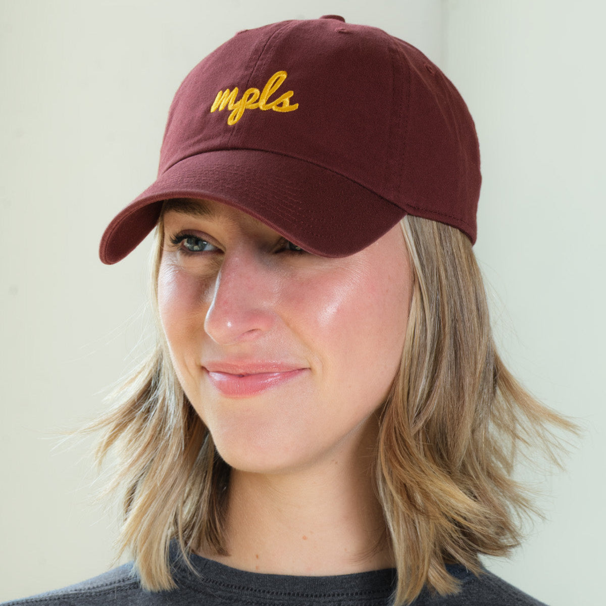 MPLS (Minneapolis) Script Hat- Maroon & Gold - Northmade Co