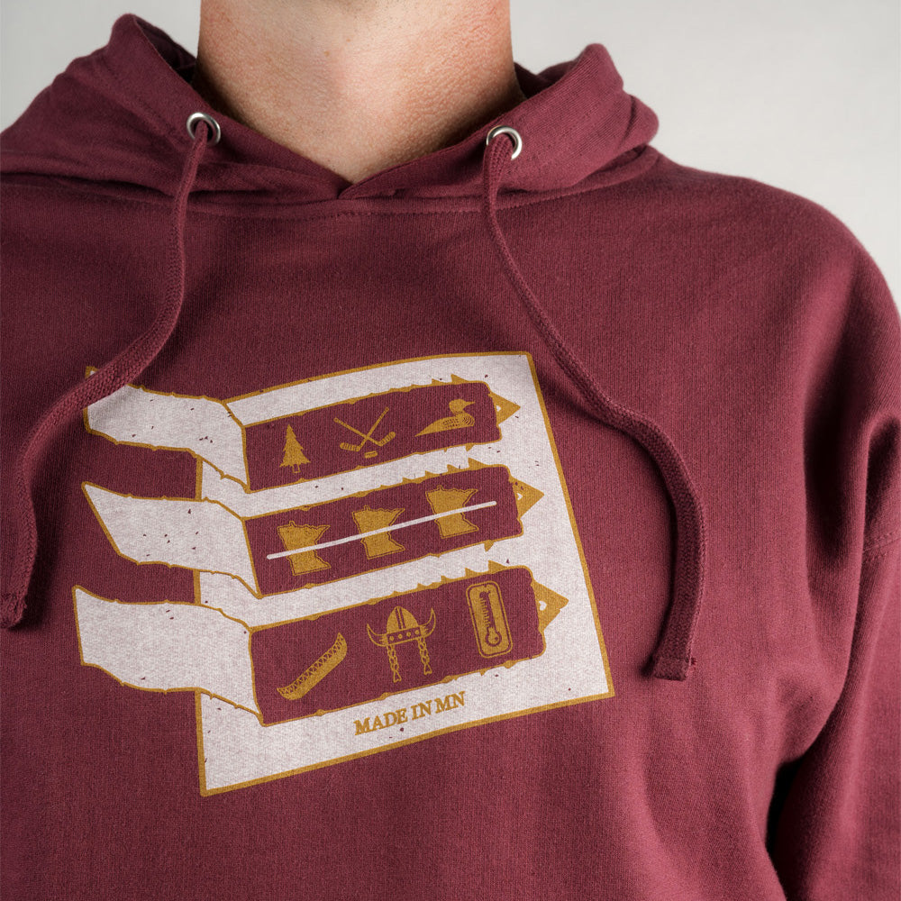 Minnesota Pull Tab Hoodie- Maroon - Northmade Co