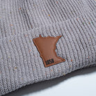 Minnesota 1858 Confetti Fleece Lined Knit Hat With Faux Fur Pom - Light Grey