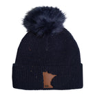 Minnesota 1858 Confetti Fleece Lined Knit Hat With Faux Fur Pom - Navy