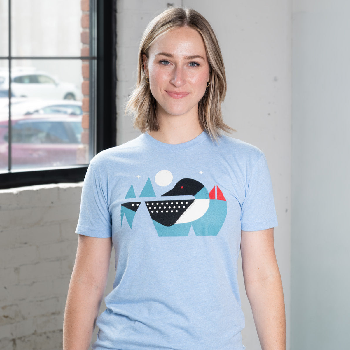 Loon Calls Shirt - Heather Columbia Blue - Northmade Co