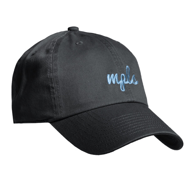 MPLS (Minneapolis) Script Hat- Grey & Light Blue - Northmade Co