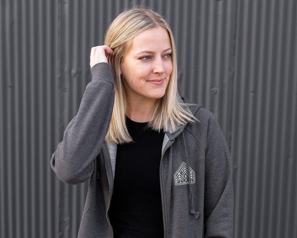 Three Pines Women's Hooded Sweatshirt- Shadow Grey - Northmade Co