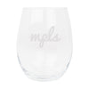 MPLS Script Wine Glass - Northmade Co