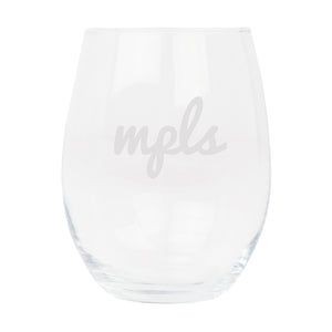 MPLS Script Wine Glass - Northmade Co