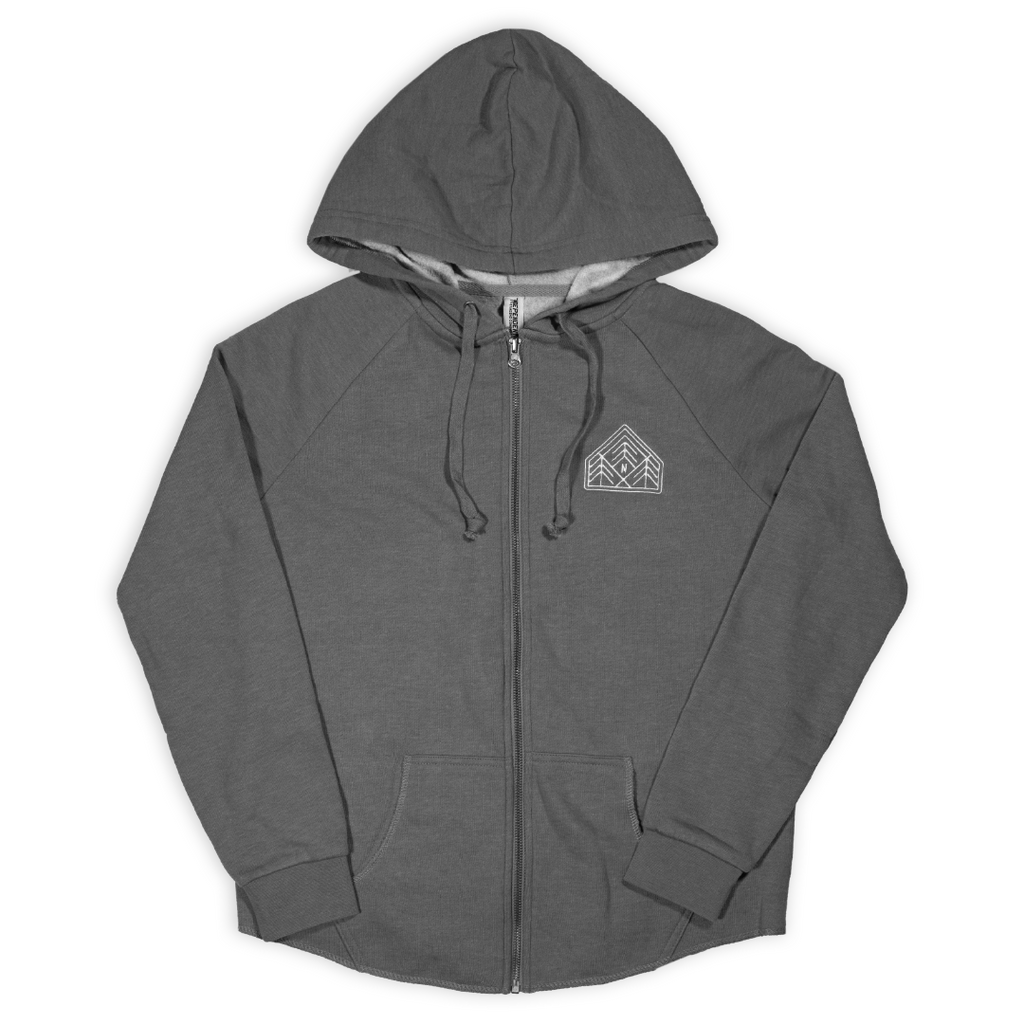 Three Pines Women's Hooded Sweatshirt- Shadow Grey - Northmade Co