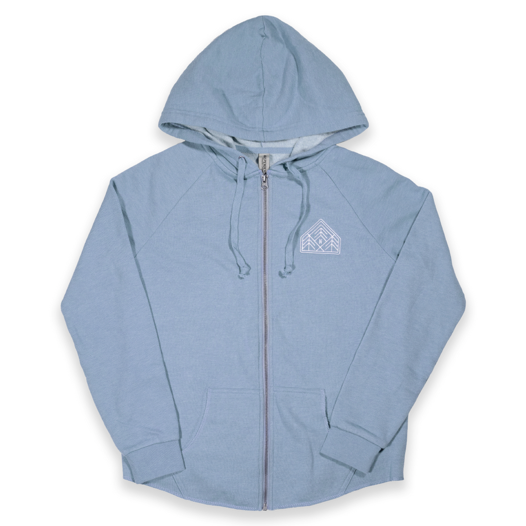 Three Pines Women's Hooded Sweatshirt- Misty Blue - Northmade Co